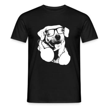 Labrador Hundefans Sonnenbrille Kopfhörer Labrador - Männer T-Shirt - Schwarz - Vorne - AI Model Male 178 light (178cm)