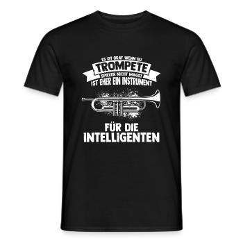 Trompete für Intelligente Spruch Geschenk Trompete - Männer T-Shirt - Schwarz - Vorne - AI Model Male 178 light (178cm)