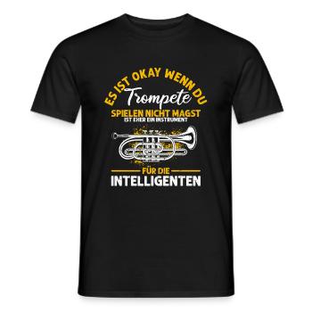 Trompete für Intelligente Spruch Geschenk Trompete - Männer T-Shirt - Schwarz - Vorne - AI Model Male 178 light (178cm)