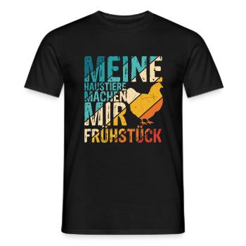 Meine Haustiere Machen Mir Frühstück! Landwirt Hüh - Männer T-Shirt - Schwarz - Vorne - AI Model Male 178 light (178cm)