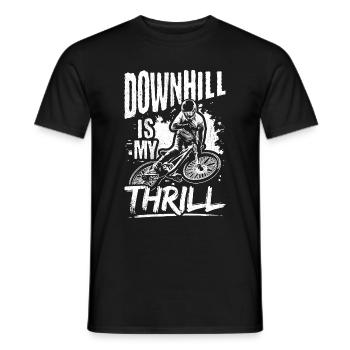DOWNHILL IS MY THRILL - Outdoor Bikelovers Mountai - Männer T-Shirt - Schwarz - Vorne - AI Model Male 178 light (178cm)