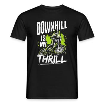 DOWNHILL IS MY THRILL - Fahrrad Motorsport Adrena - Männer T-Shirt - Schwarz - Vorne - AI Model Male 178 light (178cm)