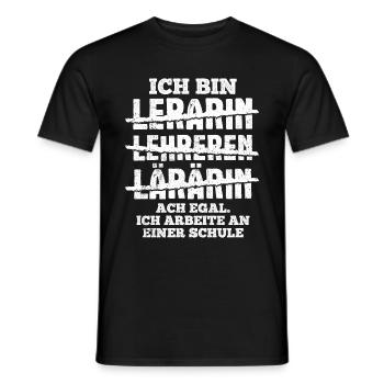 Ich Arbeite An Einer Schule - Lehrer Lehrkraft Ref - Männer T-Shirt - Schwarz - Vorne - AI Model Male 178 light (178cm)