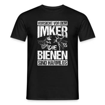 Vorsicht Vor Dem Imker Die Bienen Sind Harmlos Hon - Männer T-Shirt - Schwarz - Vorne - AI Model Male 178 light (178cm)