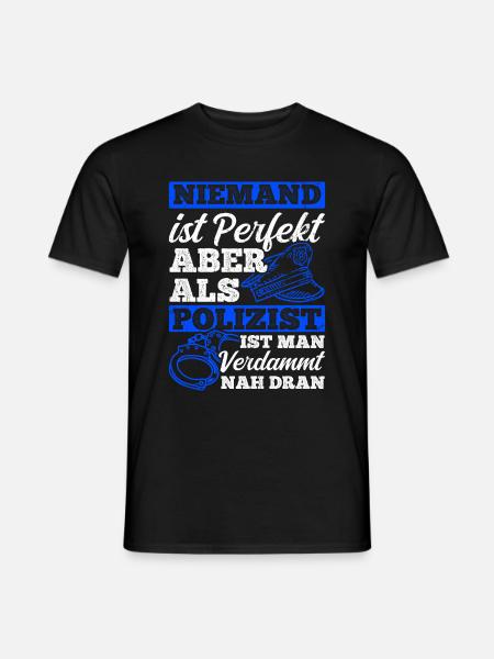 Polizeibeamte Freund & Helfer Polizei Spruch Poliz - Männer T-Shirt - Schwarz