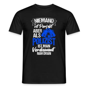 Polizeibeamte Freund & Helfer Polizei Geschenk Pol - Männer T-Shirt - Schwarz - Vorne - AI Model Male 178 light (178cm)
