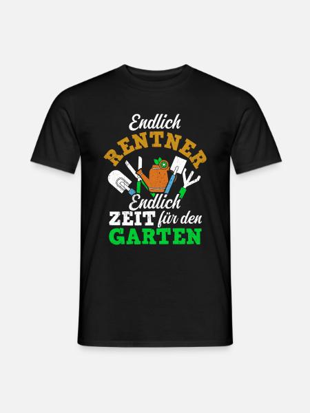 Endlich Rentner! Endlich Zeit Für Den Garten Rentn - Männer T-Shirt - Schwarz