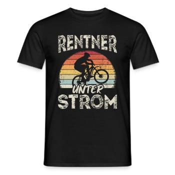 Rentner Unter Strom E-Bike Elektro Radtour Bewegun - Männer T-Shirt - Schwarz - Vorne - AI Model Male 178 light (178cm)