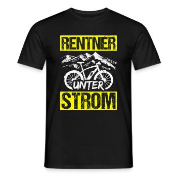 Rentner Unter Strom E-Bike Elektro Radtour Bewegun - Männer T-Shirt - Schwarz - Vorne - AI Model Male 178 light (178cm)