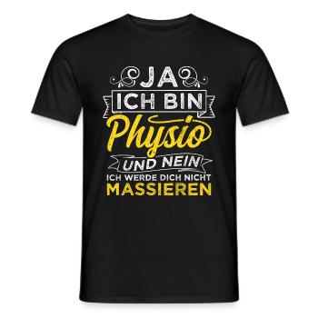 Physiotherapeut Physio Spruch Therapeut Geschenk M - Männer T-Shirt - Schwarz - Vorne - AI Model Male 178 light (178cm)