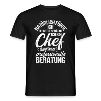 Chef Selbstgespräche Beratung Lustiger Spruch Vorg - Männer T-Shirt - Schwarz - Vorne - AI Model Male 178 light (178cm)
