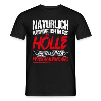 Hölle Personaleingang Abschied Rente Spruch Vatert - Männer T-Shirt - Schwarz - Vorne - AI Model Male 178 light (178cm)
