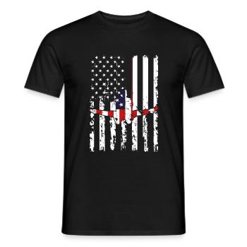 Turnen Turntrainer US Flagge Gymnsatik Design Bode - Männer T-Shirt - Schwarz - Vorne - AI Model Male 178 light (178cm)