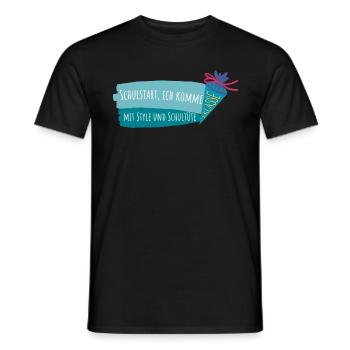 Schulstart ich komme - Einschulung - Männer T-Shirt - Schwarz - Vorne - AI Model Male 178 light (178cm)