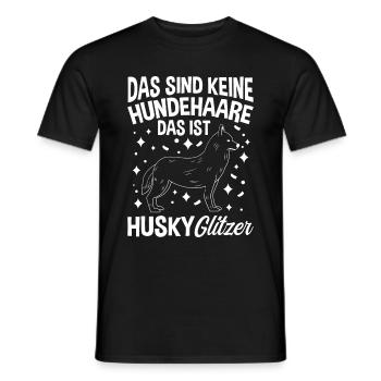Das Sind Keine Hunde Haare Das Ist Husky Glitzer G - Männer T-Shirt - Schwarz - Vorne - AI Model Male 178 light (178cm)
