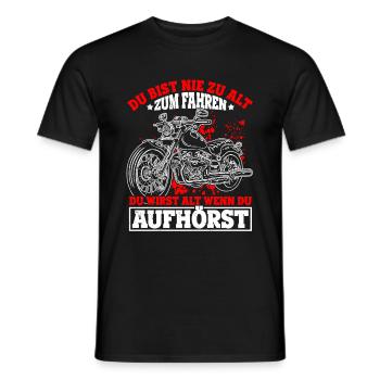 Motorradfahrer Biker Motorrad Geschenk Rentner Mot - Männer T-Shirt - Schwarz - Vorne - AI Model Male 178 light (178cm)