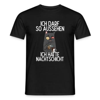 Ich Darf So Aussehen Ich Hatte Nachtschicht Kaffee - Männer T-Shirt - Schwarz - Vorne - AI Model Male 178 light (178cm)