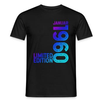 Edition limitée Janvier 1960 Année du cadeau de naissance 1 - T-shirt homme - noir - Devant - AI Model Male 178 light (178cm)