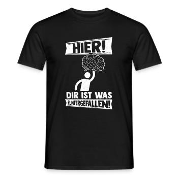 Strich Figur Gehirn Runtergefallen Lustig Spaß Dum - Männer T-Shirt - Schwarz - Vorne - AI Model Male 178 light (178cm)