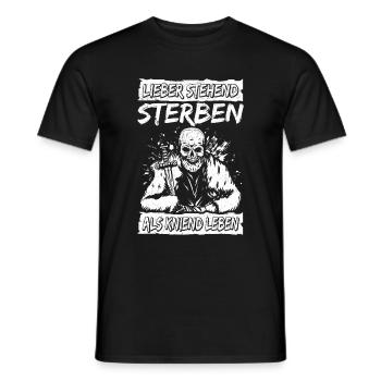Better to die standing than to live kneeling Punk Rock - Men's T-Shirt - black - Front - AI Model Male 178 light (178cm)