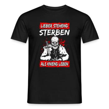 Better to die standing than to live kneeling Rocker Bik - Men's T-Shirt - black - Front - AI Model Male 178 light (178cm)