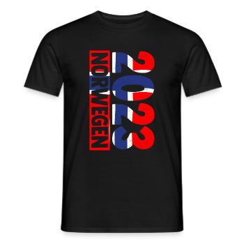 Urlaub Norwegen 2023 Fischer Angelteam Karpfen Ang - Männer T-Shirt - Schwarz - Vorne - AI Model Male 178 light (178cm)