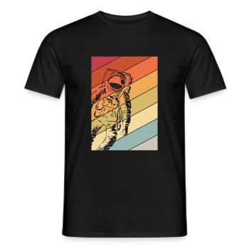 Astronaut Vintage Space Weltall Raumfahrt Weltallf - Men's T-Shirt - black - Front - AI Model Male 178 light (178cm)