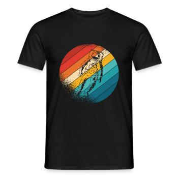Astronaut Vintage Space Weltall Raumfahrt Astronau - Men's T-Shirt - black - Front - AI Model Male 178 light (178cm)