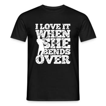 I Love It When She Bends Over! Fisherman Nature Fishing - Men's T-Shirt - black - Front - AI Model Male 178 light (178cm)