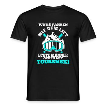 Tourenski Wintersport Berg Skifahrer Geschenk Skit - Männer T-Shirt - Schwarz - Vorne - AI Model Male 178 light (178cm)