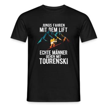 Tourenski Wintersport Berg Skifahrer Geschenk Skit - Männer T-Shirt - Schwarz - Vorne - AI Model Male 178 light (178cm)