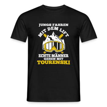 Tourenski Wintersport Berg Skifahrer Geschenk Skit - Männer T-Shirt - Schwarz - Vorne - AI Model Male 178 light (178cm)