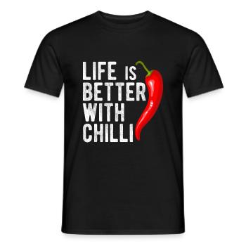 Life Is Better With Chilli Peperoni Jalapeno Schar - Männer T-Shirt - Schwarz - Vorne - AI Model Male 178 light (178cm)