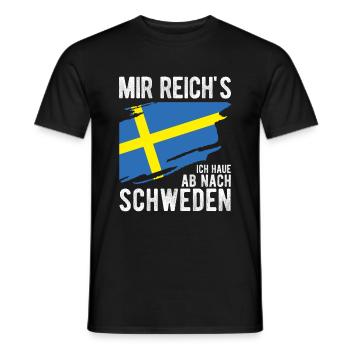 Mir Reichts Ich Haue Ab Nach Schweden Urlaub Natur - Männer T-Shirt - Schwarz - Vorne - AI Model Male 178 light (178cm)