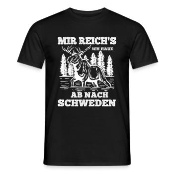Mir Reichts Ich Haue Ab Nach Schweden Urlaub Angle - Männer T-Shirt - Schwarz - Vorne - AI Model Male 178 light (178cm)