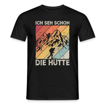 Berghütte Bergsteiger Klettern Natur Alpen Berglie - Männer T-Shirt - Schwarz - Vorne - AI Model Male 178 light (178cm)
