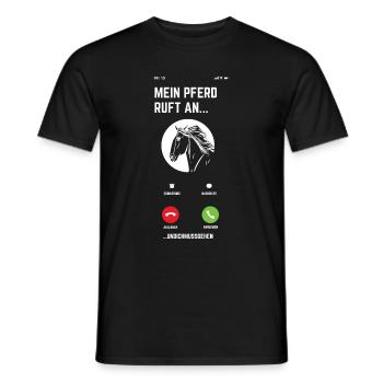 Mein Pferd Ruft An Und Ich Muss Gehen Reiten Pferd - Männer T-Shirt - Schwarz - Vorne - AI Model Male 178 light (178cm)