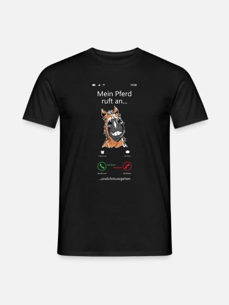 Pferd Reiter Pferdefan Pony Voltigieren Pferdespor - Männer T-Shirt - Schwarz