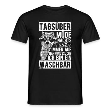 Tagsüber Müde Nachts Wach Nahrungssuche Ich Bin Ei - Männer T-Shirt - Schwarz - Vorne - AI Model Male 178 light (178cm)
