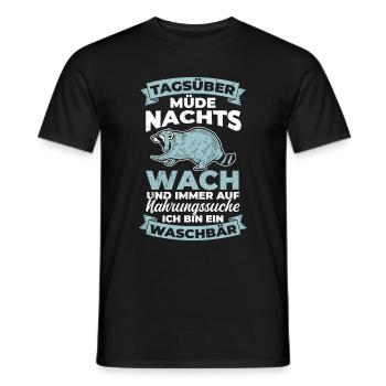 Tagsüber Müde Nachts Wach Nahrungssuche Ich Bin Ei - Männer T-Shirt - Schwarz - Vorne - AI Model Male 178 light (178cm)