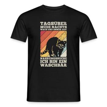 Tagsüber Müde Nachts Wach Nahrungssuche Ich Bin Ei - Männer T-Shirt - Schwarz - Vorne - AI Model Male 178 light (178cm)