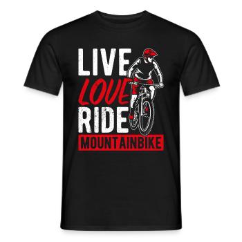 Live Love Ride VTT Fans De Vélo Roue VTT B - T-shirt homme - noir - Devant - AI Model Male 178 light (178cm)