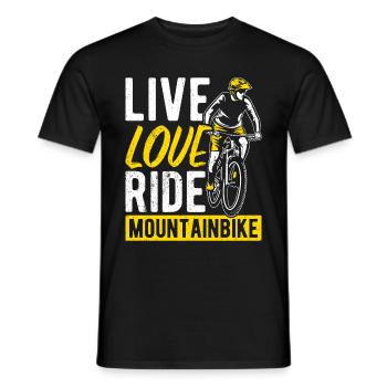 Live Love Ride Mountain Bike Bike Fans Bike Bike - Men's T-Shirt - black - Front - AI Model Male 178 light (178cm)