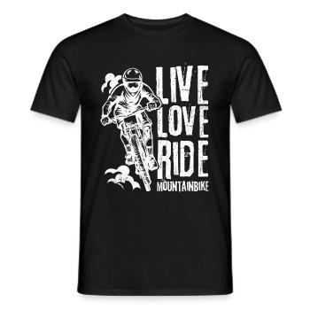 Live Love Ride Mountain Bike Bike Fans Bike Bike - Men's T-Shirt - black - Front - AI Model Male 178 light (178cm)