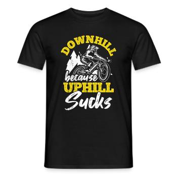 Downhill Because Uphill Sucks Geschenk MTB Biker R - Männer T-Shirt - Schwarz - Vorne - AI Model Male 178 light (178cm)