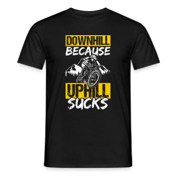 Downhill Because Uphill Sucks MTB Fahradfahrer Ber - Männer T-Shirt - Schwarz - Vorne - AI Model Male 178 light (178cm)