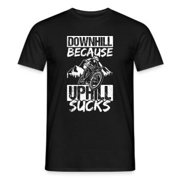 Downhill Because Uphill Sucks MTB Fahrrad Fans Rad - Männer T-Shirt - Schwarz - Vorne - AI Model Male 178 light (178cm)