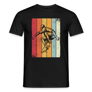 Skateboard Skateboarding Skater Vintage Boarder Sk - Men's T-Shirt - black - Front - AI Model Male 178 light (178cm)