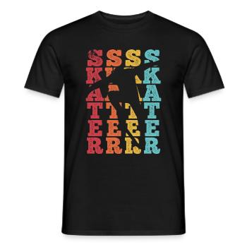 Skateboard Skateboarding Skater Vintage Boarder Sk - Men's T-Shirt - black - Front - AI Model Male 178 light (178cm)