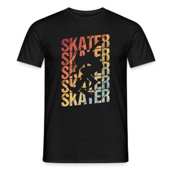 Skateboard Skateboarding Skater Vintage Boarder Sk - Men's T-Shirt - black - Front - AI Model Male 178 light (178cm)